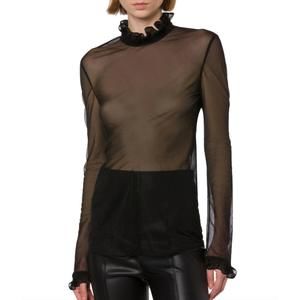 NEW PHILOSOPHY DI LORENZO SERAFINI techno chiffon blouse in black